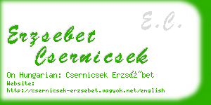 erzsebet csernicsek business card